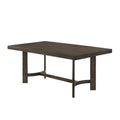 Benjara Dining Table with Rectangular Top and Curved Base, Brown