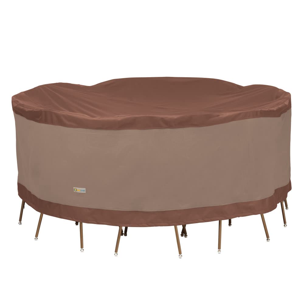 DUCKCOVERS Ultimate Water-Resistant 96 Inch Round Patio Table & Chair Set Cover, Outdoor Table Cover