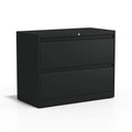 STAPLES 2-Drawer Lateral File Cabinet, Letter & Legal Size Documents, Lockable, 36 W x 18.62 D x 28.11 H, Black