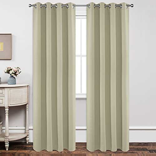 Joydeco Blackout Curtains 120 Inch Length 2 Panels Set, Thermal Insulated Long Curtains& Drapes 2 Burg, Christmas Curtains for L