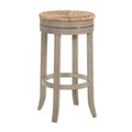 Carolina Classic Irving 30 Weathered Gray Wood and Rush Swivel Bar Stool