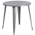 Flash Furniture Jeffrey Commercial Grade 30 Round Silver Metal Indoor-Outdoor Table