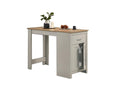 Lilola Home Alonzo 47 W Light Gray Counter Height Dining Table - Small Space Friendly Modern Table with Wood and Metal Frame for