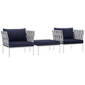 Modway Des 3 Piece Outdoor Patio Aluminum Sectional Sofa Set WL-03195-MW