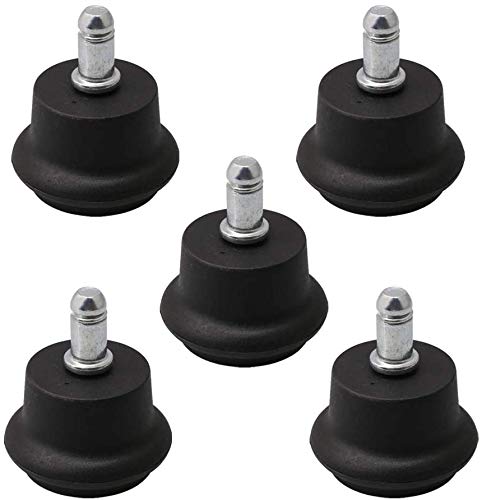 5PCS Bell Glides 2 Replacement Office Desk Chair or Stool Swivel Caster Wheels,Easy Conversion from Wheeled Casters to Stationar