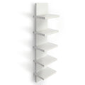 Bloddream 5 Tier Wall Shelves White, Vertical Column Shelf Floating Storage Home Decor Organizer Tall Tower Design Utility Shelv