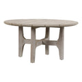 Kosas Home Dawn 31.5 Round Teak Wood Outdoor Coffee Table in Matte Gray