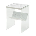 Convenience Concepts SoHo End Table, Faux White Marble, 15.75 in x 16.5 in x 23.75 in