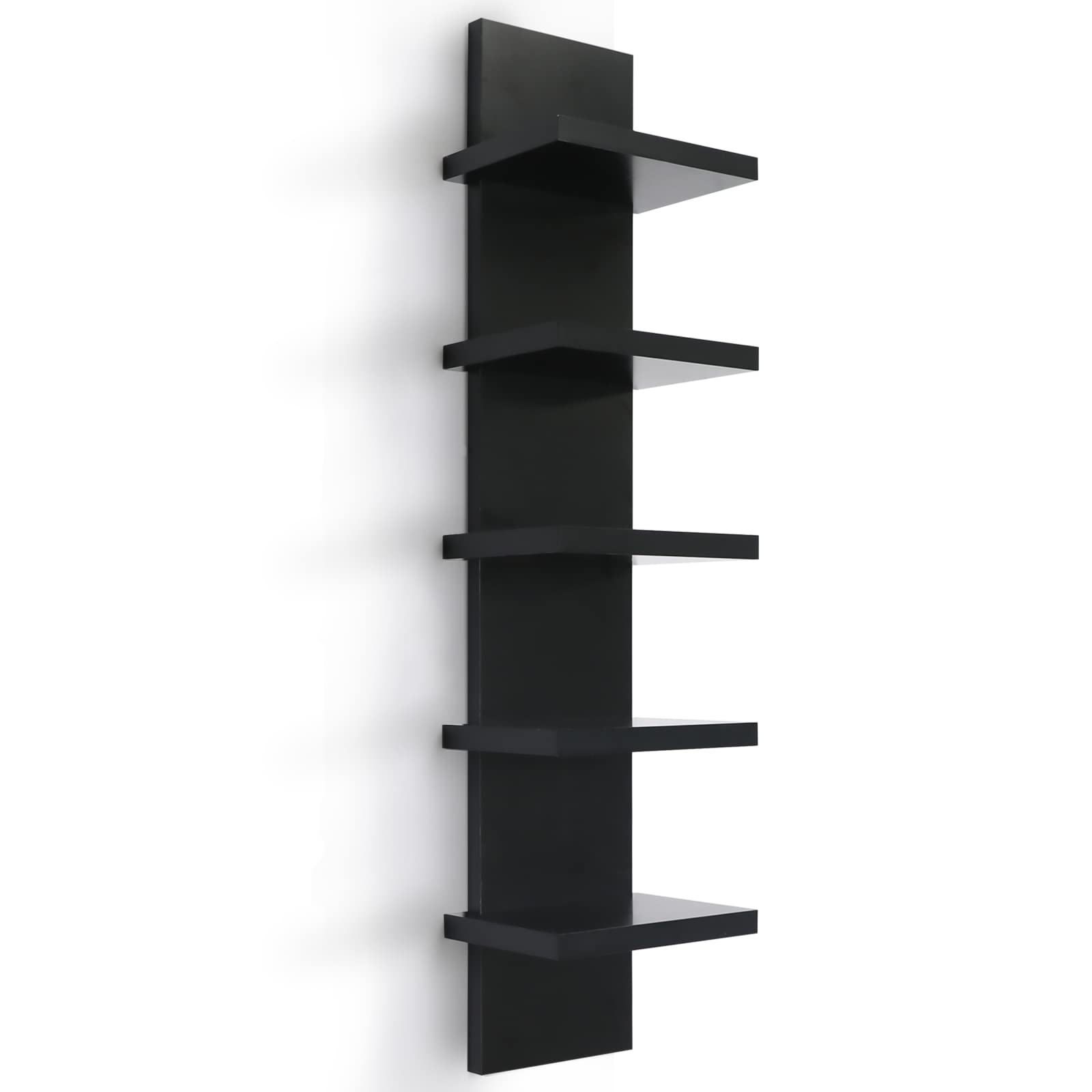 Homaterial 5 Tier Shelvesl, Vertical Column Wall Decor Mount Floating Shelves for Bedrooms, Living Rooms, Natural Finish Wall Sh