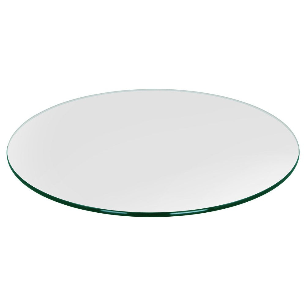 Dulles Glass 38 Round Glass Table Top - Tempered- 3/8 Thick - Pencil Polished Glass