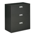 HON 600 Series Standard Lateral Files w/Locks-3 Drawer Lateral File W/Lock, 36x19-1/4x40-7/8, Charcoal