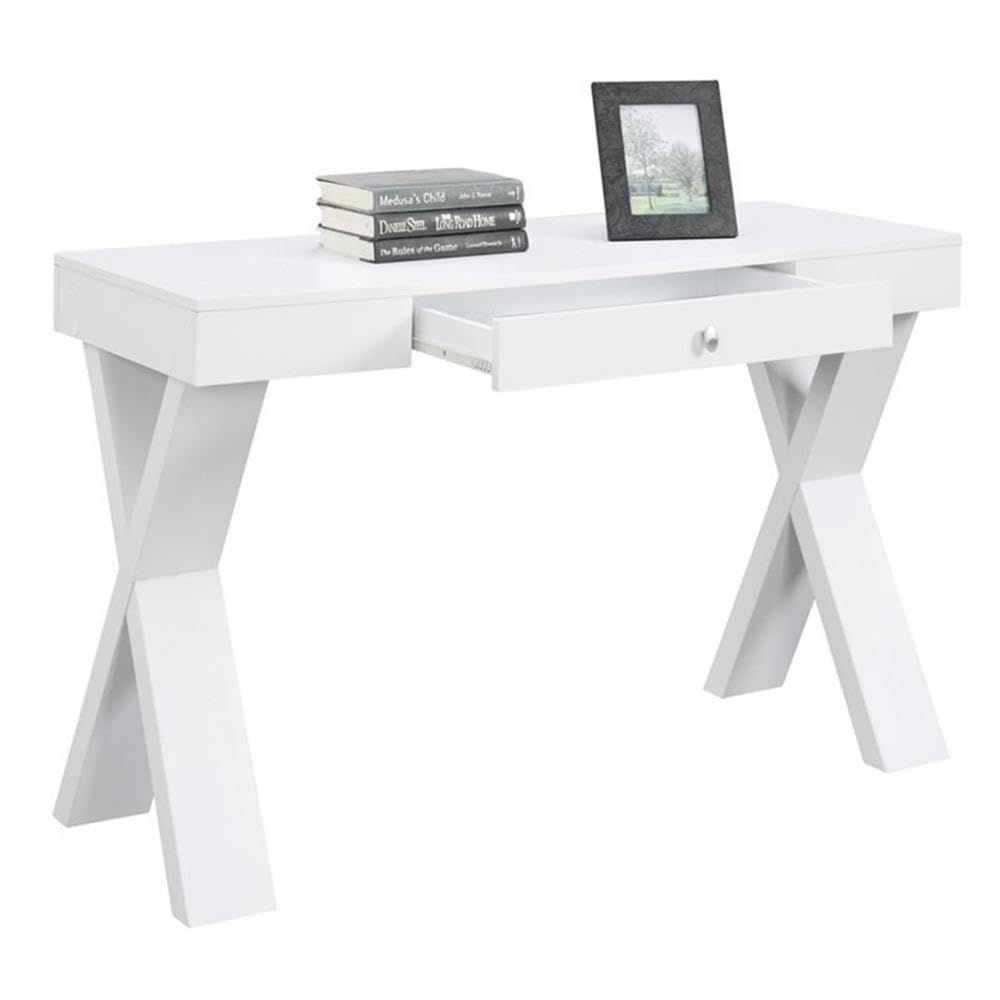 Convenience Concepts Newport 1 Drawer Desk, White