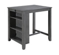 Graham Gray Finish Small Space Counter Height Dining Table with USB Charging Ports and Shelves