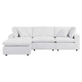 Modway EEI-5581-WHI Outdoor Patio Sectional Sofa, 4 Piece w/Chase, White