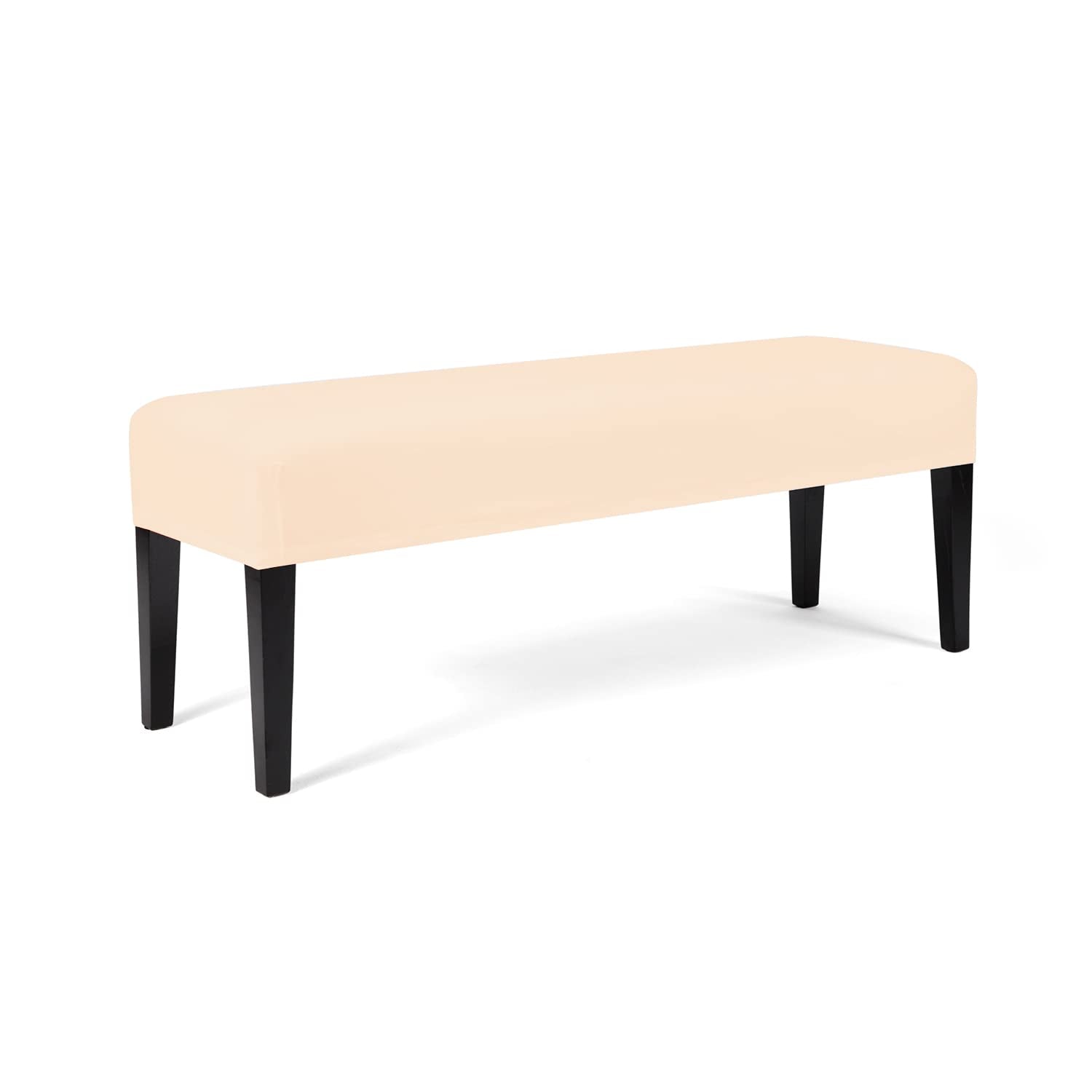 WOMACO Dining Room Bench Cover - Stretch Spandex Upholstered Seat Cushion Slipcovers for Kitchen Dining Bench Seat Protector (Be