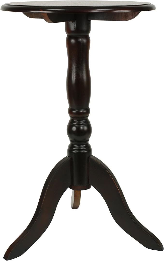 Decor Therapy Simplify Pedestal Accent Table, Aged Cherry 15 x 15 x 24