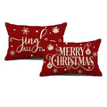 Allorry Merry Christmas Pillow Covers Set of 2 Cotton Linen Farmhouse Christmas Decorations Throw Pillow Cases Covers for Couch 