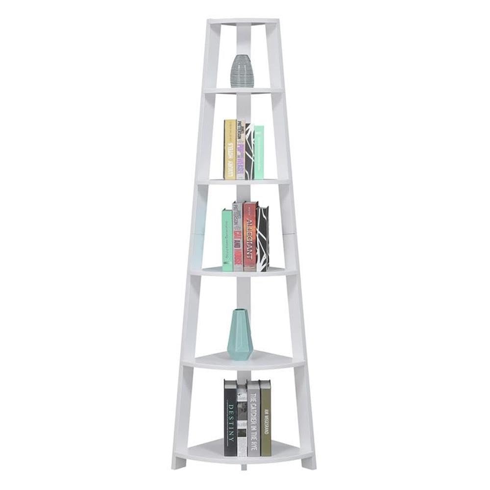 Convenience Concepts Newport 5 Tier Corner Bookcase, White