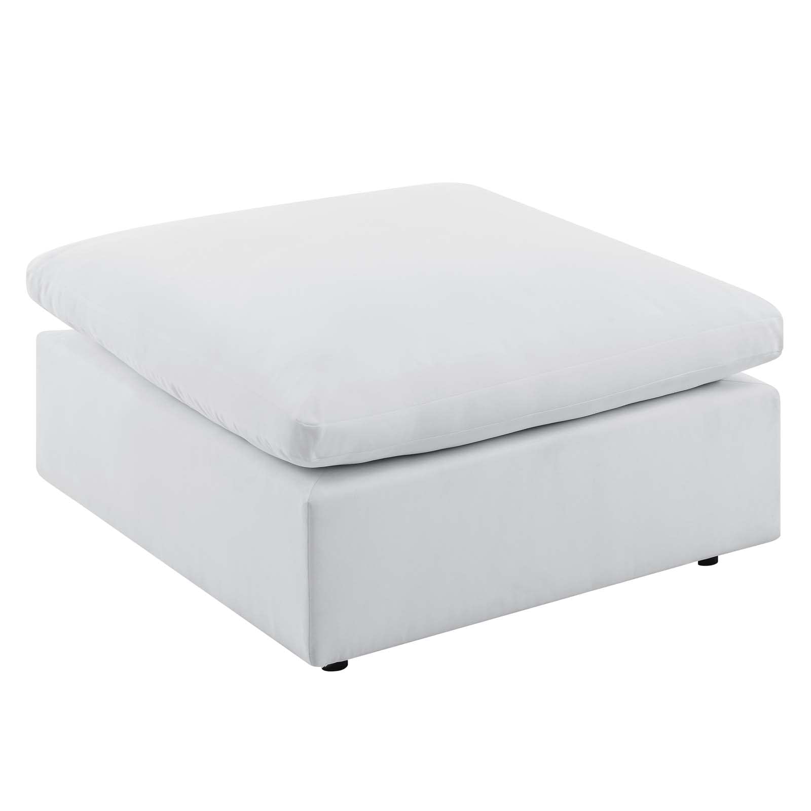 Modway Commix Outdoor Patio Sunbrella Sectional Sofa Ottoman in White