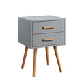 Convenience Concepts Oslo 2 Drawer End Table 15.75 - Mid-Century Modern, Minimalist Side Table with Storage Drawers for Living R