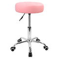 KKTONER Round Rolling Stool Chair PU Leather Height Adjustable Shop Stool Swivel Drafting Work SPA Salon Stools with Wheels Offi