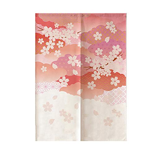 MYRU Japanese Flowers Door Curtain Japanese Noren Curtain Doorway Curtain Tapestry (Sakura-D,33 by 59 Inch)