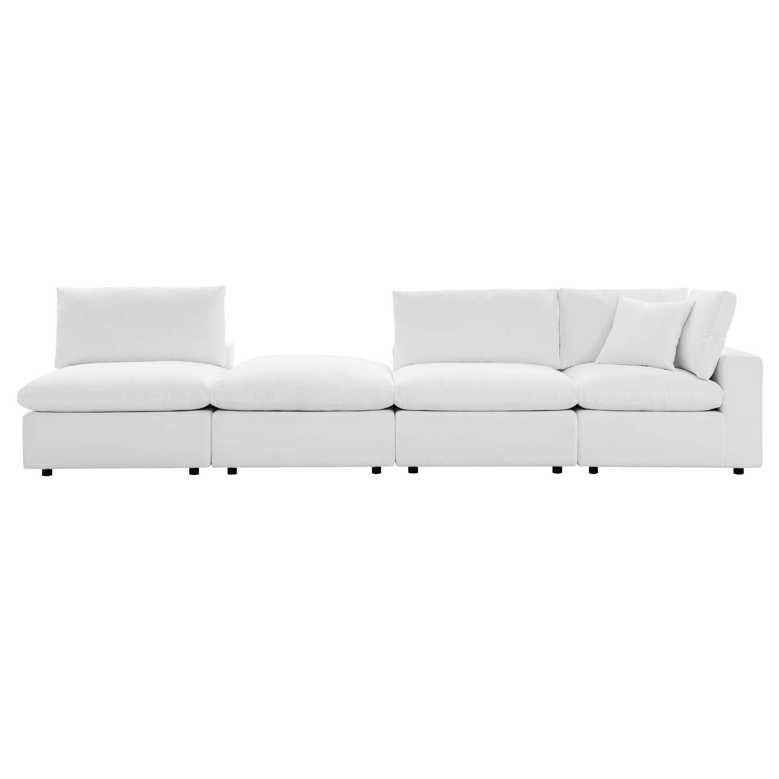 Modway Commix 4-Piece Sunbrella Outdoor Patio Sectional Sofa, White