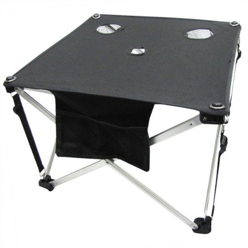 EZ Travel Collection Folding Fabric Picnic Table Side Camping and Beach Beverage Stand
