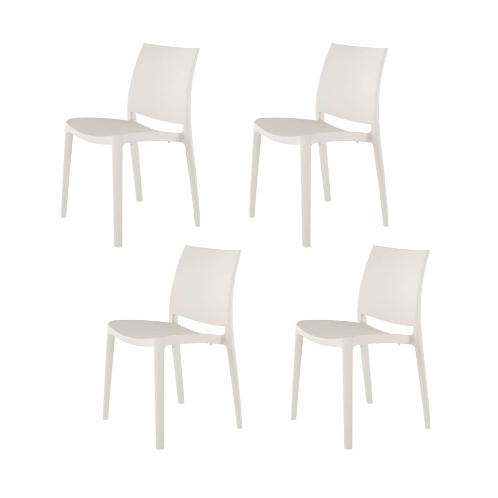 Lagoon Sensilla White Stack-Able Dinning Chair - 4 Pcs/Set