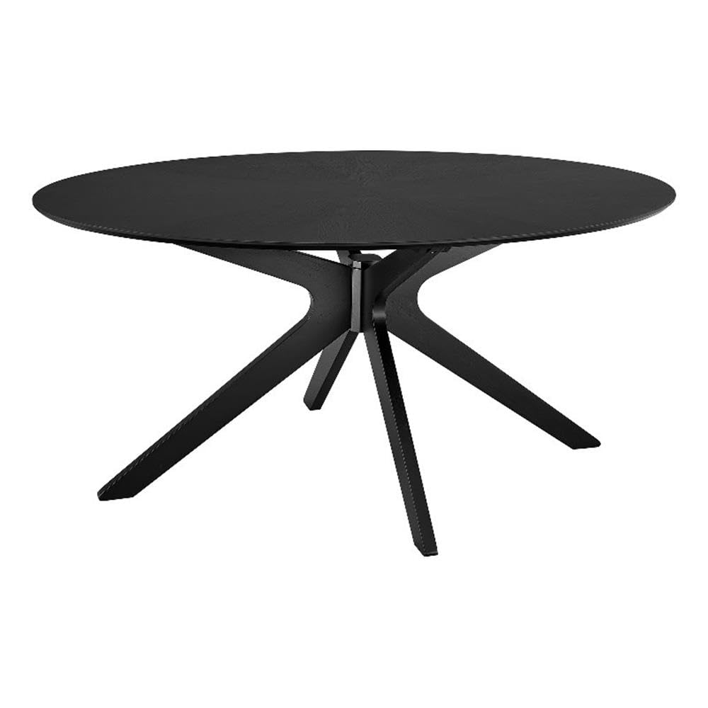 Modway Crossroads 63 Oval Wood Dining Table, Wood Veneer, Seats 6, Easy to Assemble in Black