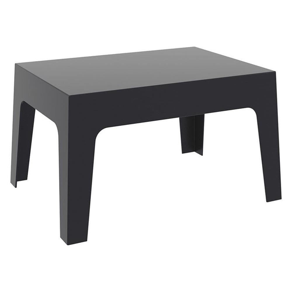 Compamia Box Resin Patio Coffee Table in Black, Commercial Grade