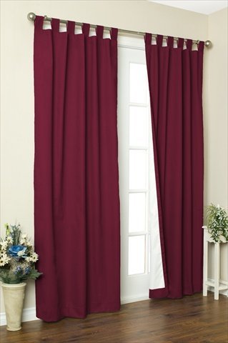 Commonwealth Home Fashions 70292-153-803-84 Thermalogic Insulated Solid Color Tab Top Curtain Pairs 84 in.44; Burgundy