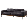 Acme Silchester Top Grain Leather Sofa with Track Arm in Antique Ebony