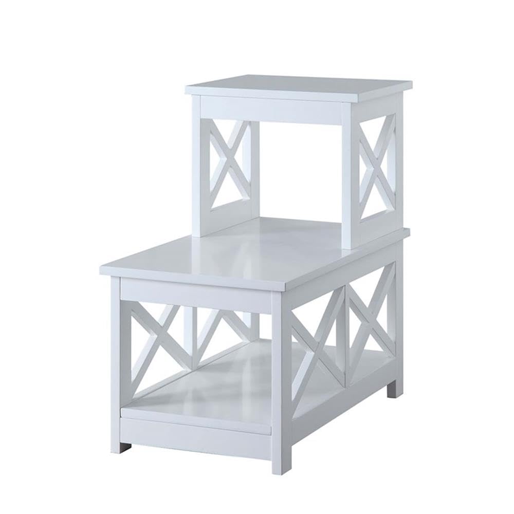 Convenience Concepts Oxford 2 Step Chairside End Table, White