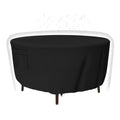 Tuyeho Heavy Duty Round Patio Table Cover (62D x 28H Inch), Waterproof & Weather Resistant, Anti UV - Black