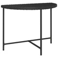 vidaXL Durable Patio Table in Black, Poly Rattan with Steel Frame, Size 39.4x19.7x29.5, Suitable for Gardening and Outdoor use