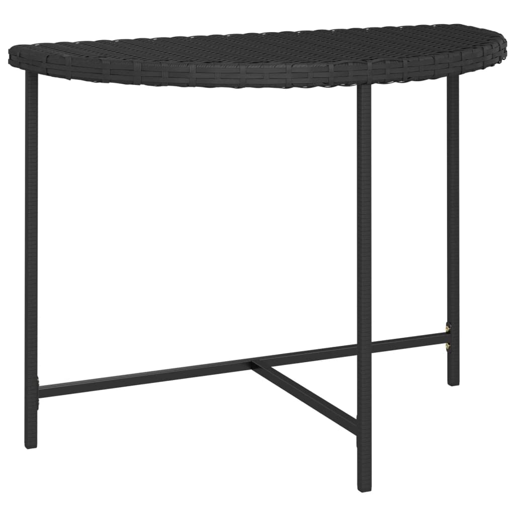 vidaXL Durable Patio Table in Black, Poly Rattan with Steel Frame, Size 39.4x19.7x29.5, Suitable for Gardening and Outdoor use