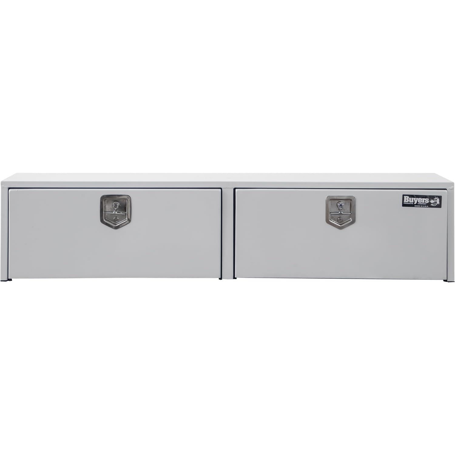 Buyers Products 1702895 White Steel Topsider Truck Box, 18 x 16 x 90 Inch, Heavy-Duty, Weather Resistant Storage for Professiona