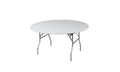 Kwik-Covers 60 Round Fitted Plastic Table Covers, Bundle of 5 (White)