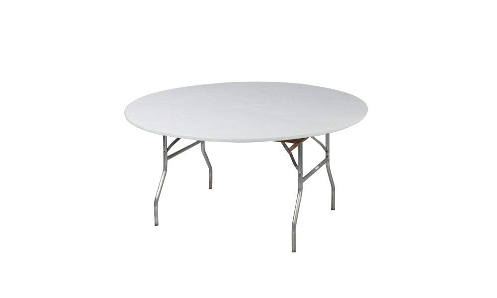 Kwik-Covers 60 Round Fitted Plastic Table Covers, Bundle of 5 (White)
