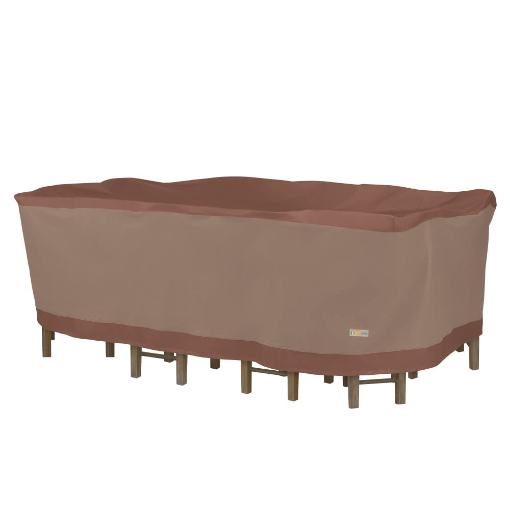 Duck Covers Ultimate Water-Resistant 90 Inch Rectangular/Oval Patio Table with Chairs Cover, Outdoor Table and Chair Cover