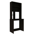 TUHOME Compu Hutch Desk Engineered Wood Desks in Black