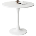 Kasinali White Round Table Modern Tulip Dining Table White Round Kitchen Table Mid Century Coffee Table for Living Room, 24 inch