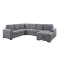 Acme Nardo Fabric Storage Sleeper Sectional Sofa in Gray