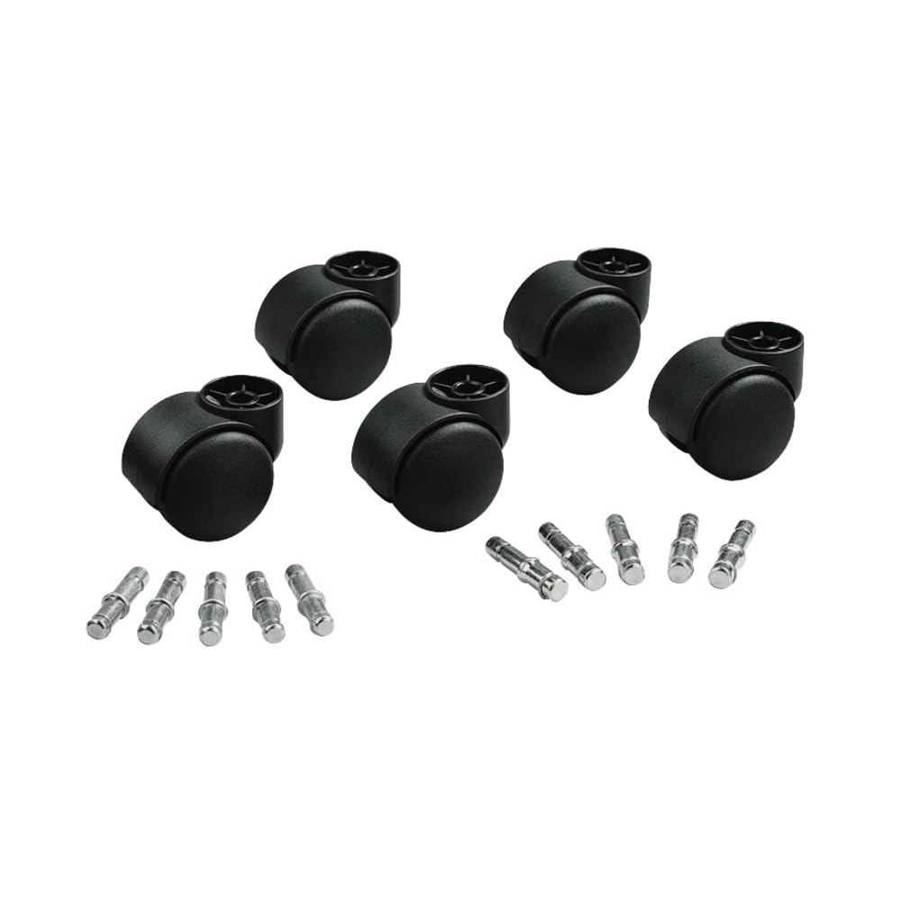 Deluxe Futura Hooded Chair Mat Casters, 7/16 Dia. x7/8 Long and 3/8 Dia. x7/8 Long Stems, 120 lbs./Caster, Matte Black Finish, 5