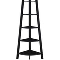 Convenience Concepts Newport 5 Tier Wide Corner Bookcase, Black