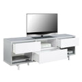 Convenience Concepts Newport Ventura 60 TV Stand, Gray Faux Croc / White