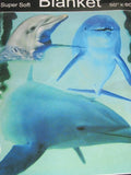 Dolphins at Play Fleece Throw Blanket Decor Dolphin Lover GIFT NIP Porpoise