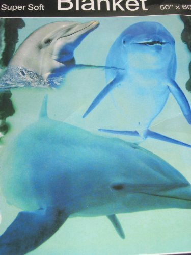 Dolphins at Play Fleece Throw Blanket Decor Dolphin Lover GIFT NIP Porpoise