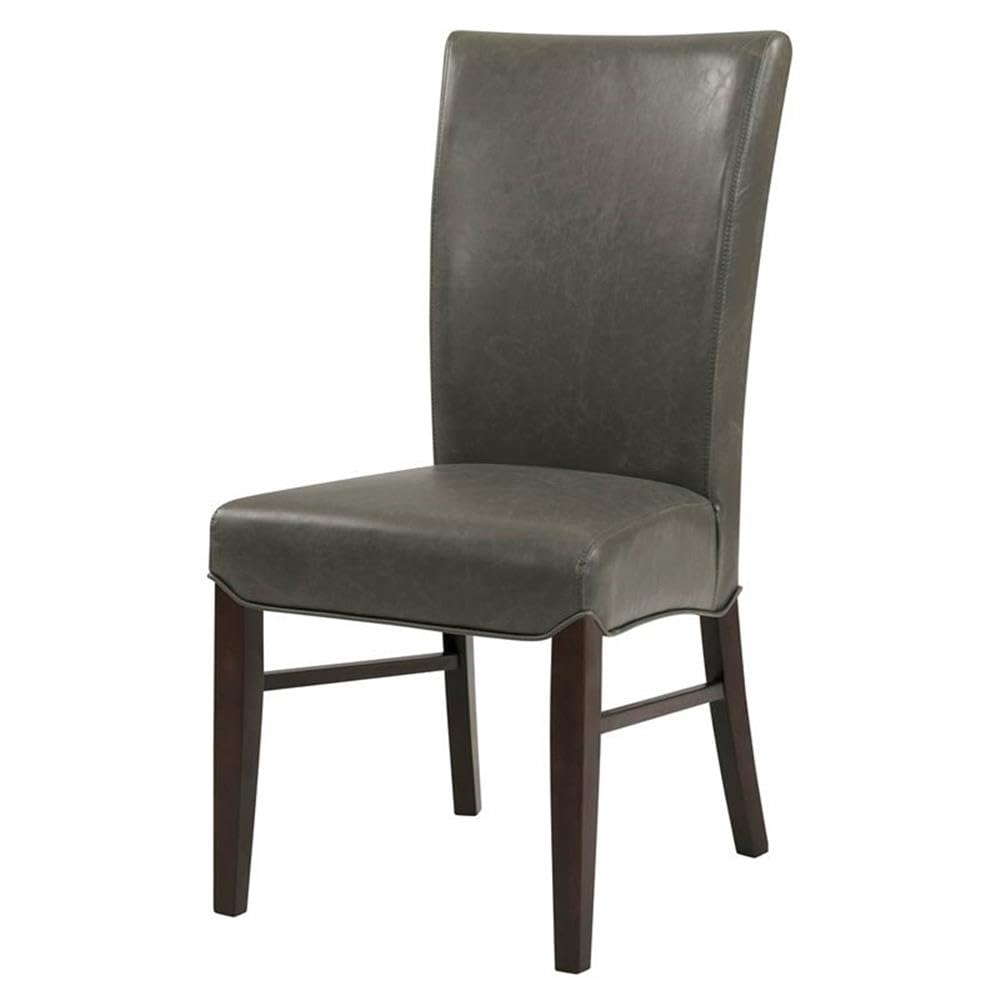 New Pacific Direct Milton Bonded Leather, Set of 2 Dining Chairs, Vintage Gray